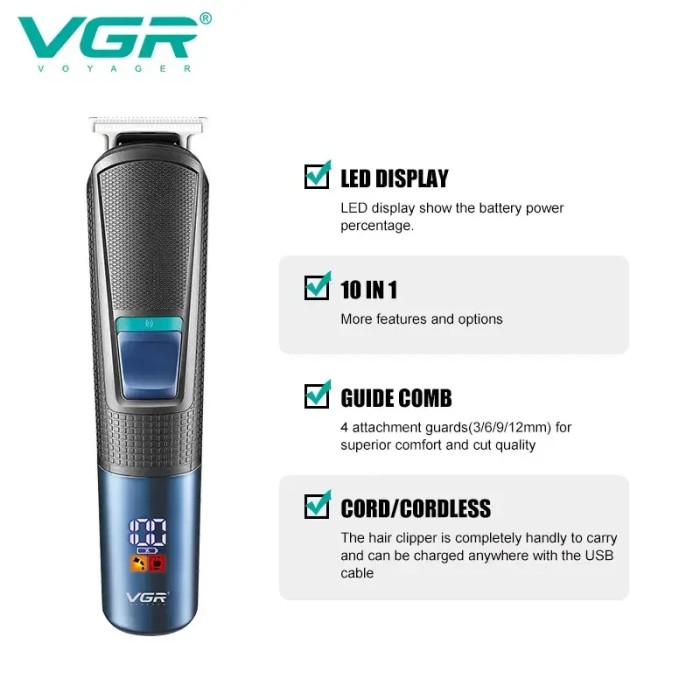 Машинка для стрижки волос VGR V-108 триммер машинка для стрижки 10 в 1