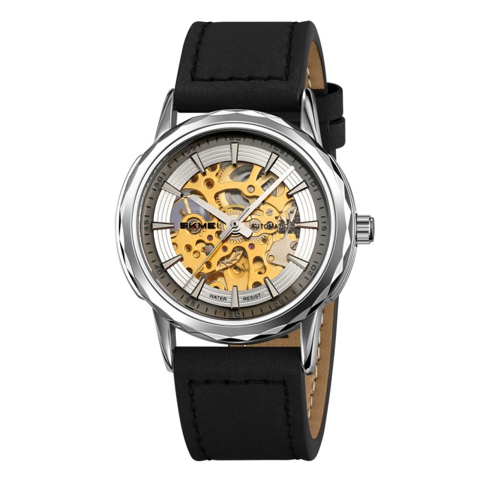 Skmei M035LSIBK Silver-Black Leather