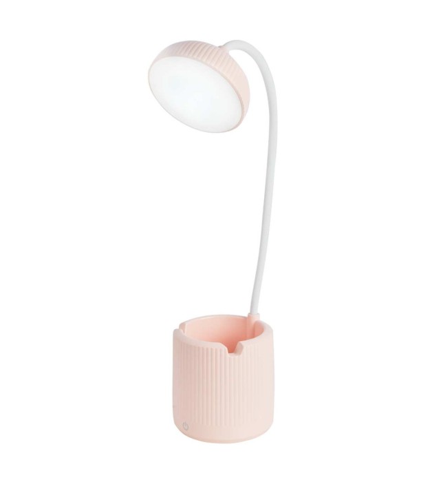 Лампа настольная Risalux сенсорная, LED, 6 Вт, USB, АКБ, 3 режима, белый, 9х9х41 см
