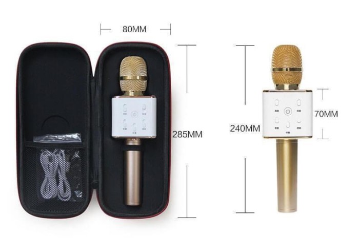 Bluetooth микрофон для караоке Q7 Блютуз микро + ЧЕХОЛ