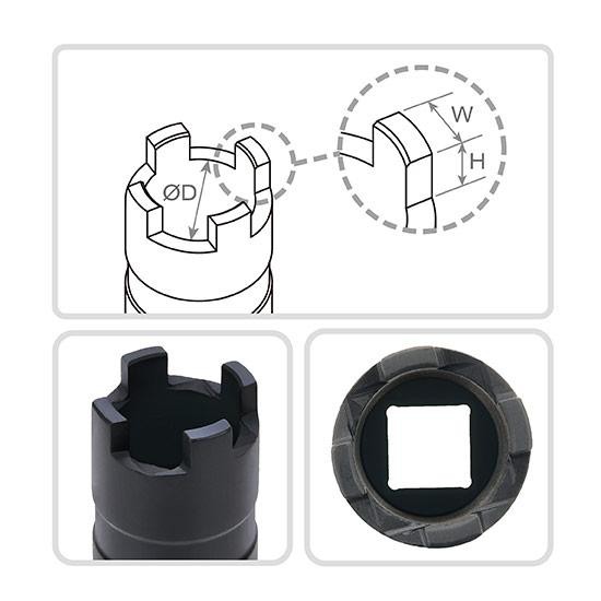 Головка 1/2" для клапана дизельної форсунки MAN, Mercedes-Benz, Scania TOPTUL JDEF1629
