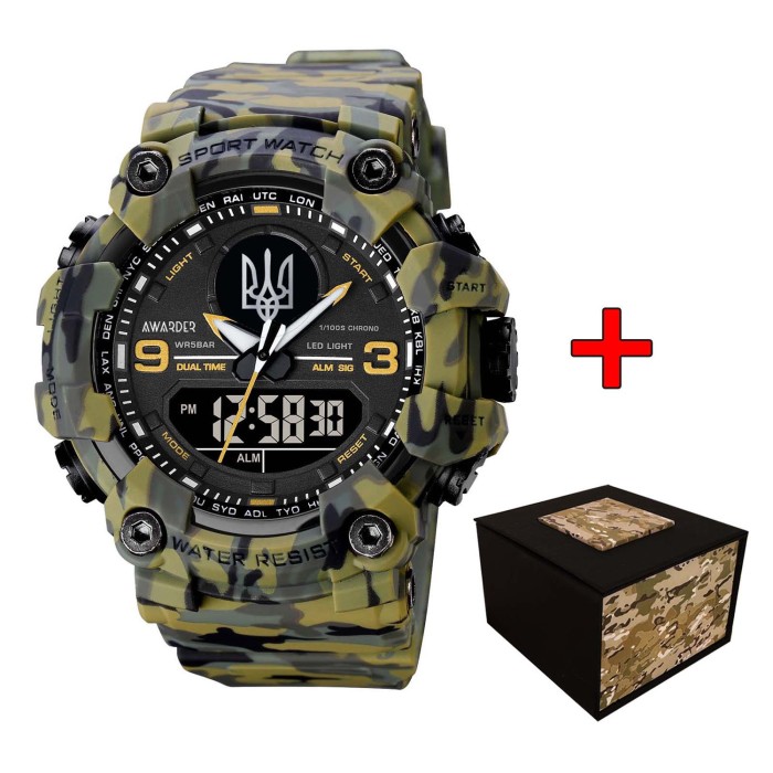 Awarder 001 Тризуб срібло  Camo Green