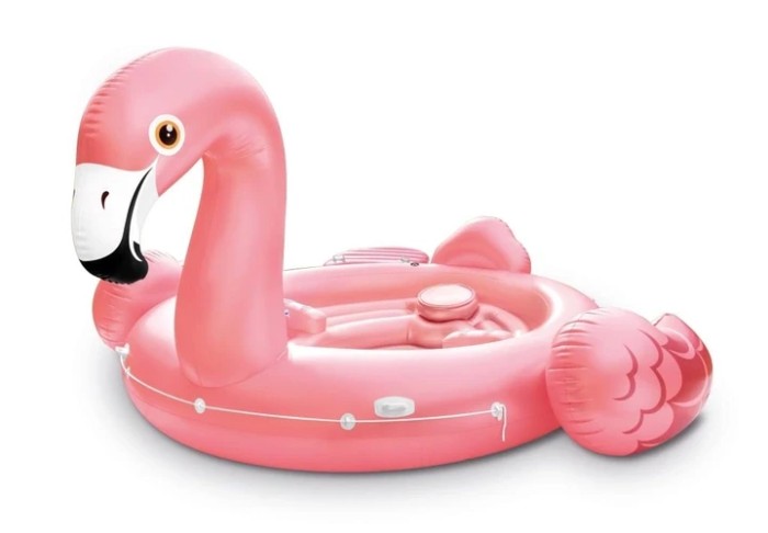 Надувной матрас плавательный остров Intex 57297 "Фламинго" для отдыха на воде, Четырехместный надувной плот