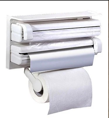Кухонный тройной держатель Triple Paper Dispenser 3 в 1 для бумажных полотенец пищевой пленки и фольги