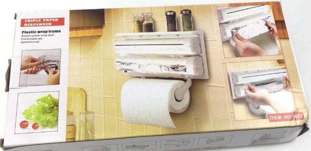 Кухонный тройной держатель Triple Paper Dispenser 3 в 1 для бумажных полотенец пищевой пленки и фольги
