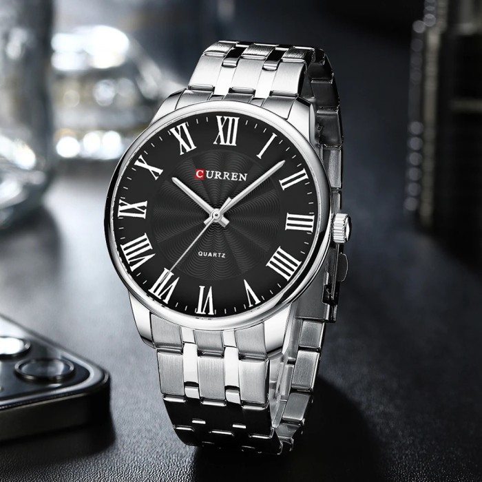 Curren 8422 Silver-Black