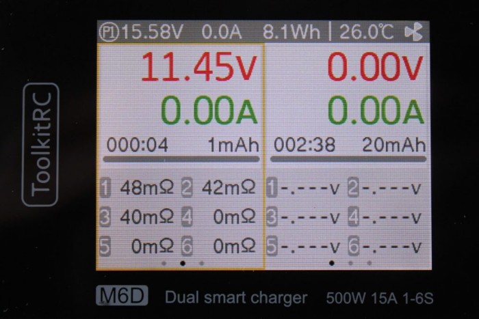 Зарядний пристрій Дуо ToolKitRC M6D 500W 15A 1-6S без блока живлення