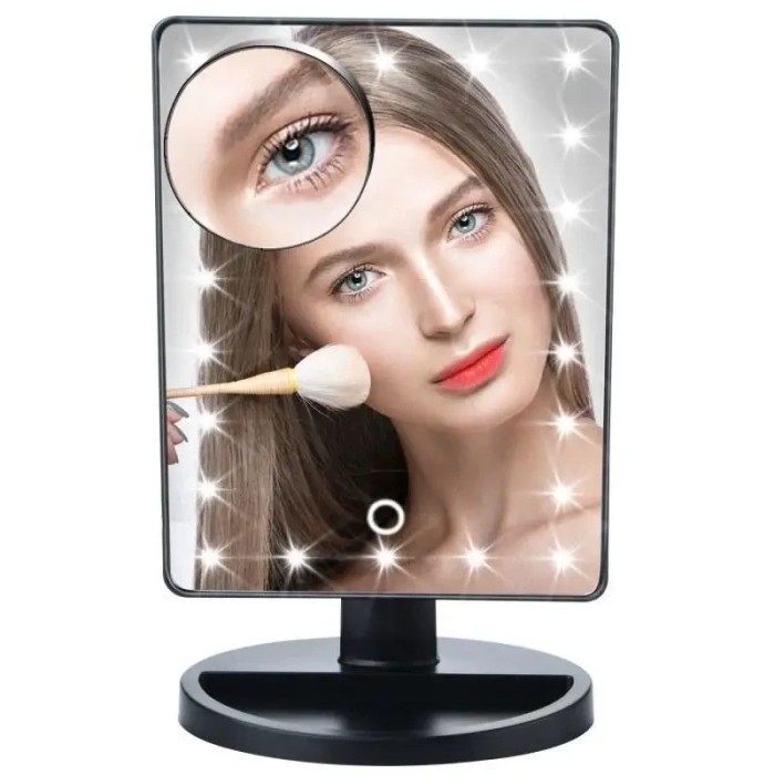 УЦЕНКА! Зеркало настольное с подсветкой LED - бренд Large Led Mirror (Трещина на зеркале 2592)