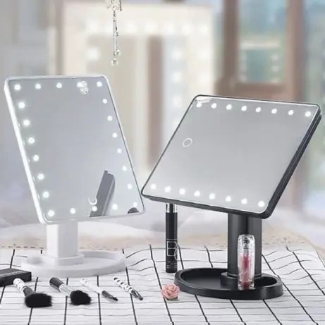 УЦЕНКА! Зеркало настольное с подсветкой LED - бренд Large Led Mirror (Трещина на зеркале 2592)