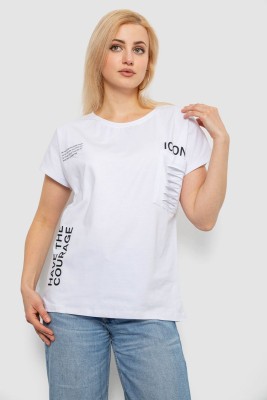 Футболка жіноча з принтом, колір білий, 244R2318-5