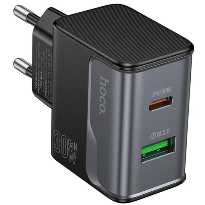 МЗП Hoco CS73A Star Speed PD30W+QC3.0 (1USB-A/1C) Midnight Black