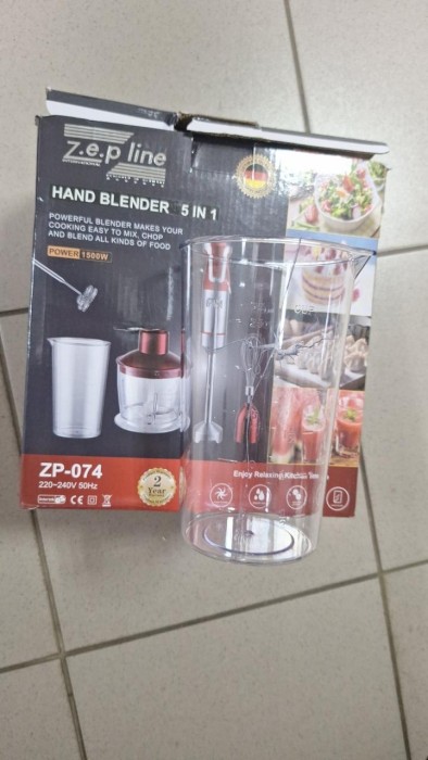 УЦЕНКА! Блендер погружной со стаканом 5в1 Zepline  ZP-074 1500ВТ (Плохая упаковка, трещина на стакане 3114)