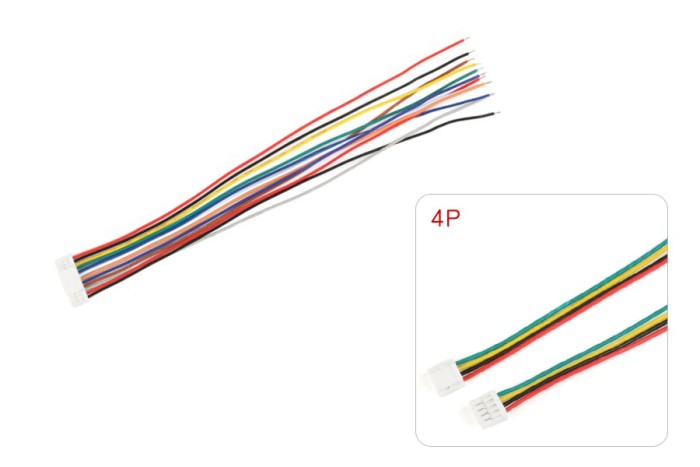 50 шт - Кабель 15см з одним конектором Micro JST GH 1.25мм F (4 pin)