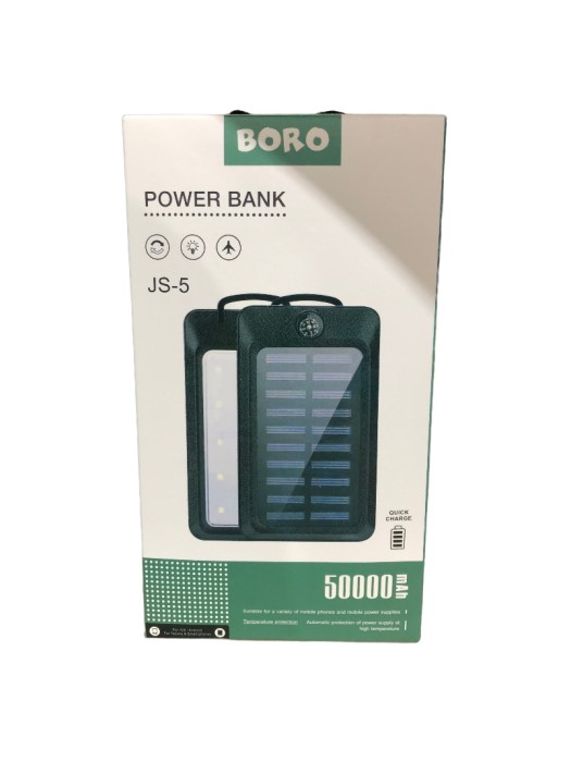 Повербанк с солнечной панелью (power bank) 50000mAh (2400mAh) Boro JS-5