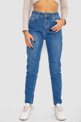 Джинси жіночі Mom-fit стрейч, колір синій, 244R1133