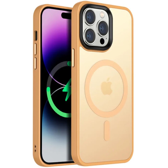 TPU+PC чохол Metal Buttons with MagSafe Colorful для Apple iPhone 13 Pro Max (6.7") Чорний / Black