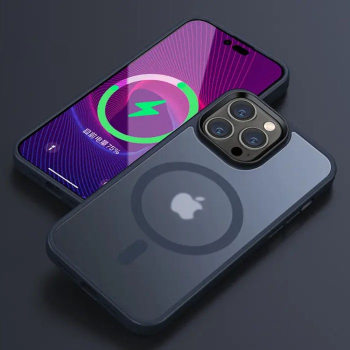 TPU+PC чохол Metal Buttons with MagSafe Colorful для Apple iPhone 13 Pro Max (6.7") Чорний / Black