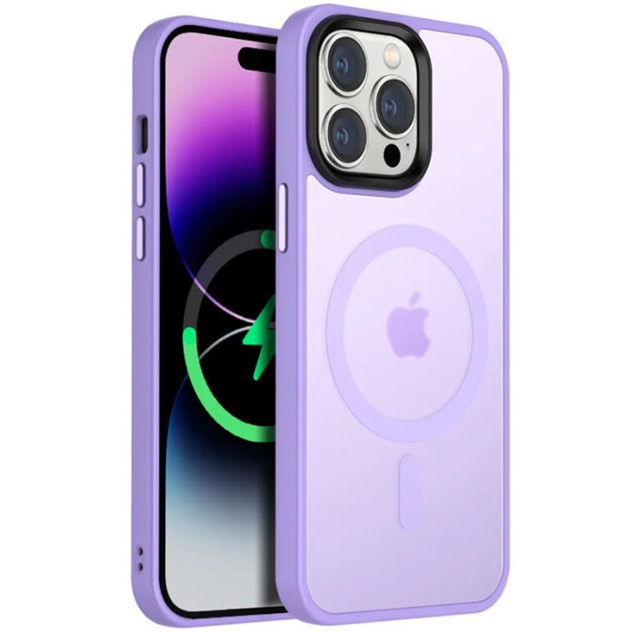 TPU+PC чохол Metal Buttons with MagSafe Colorful для Apple iPhone 13 Pro Max (6.7") Чорний / Black