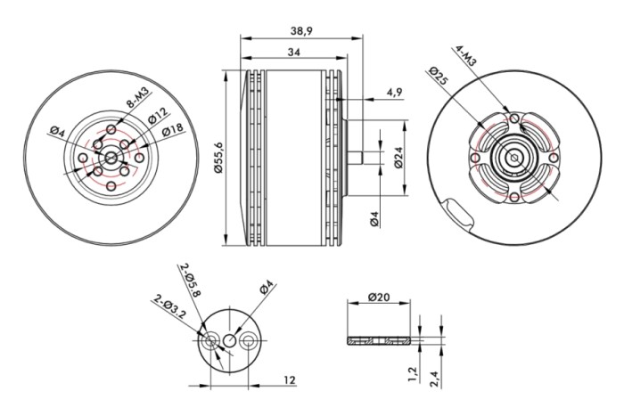 Мотор T-Motor V505 KV260 12S